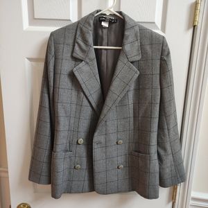 Salvatore Ferragamo plaid windowpane wool blazer women's M/L